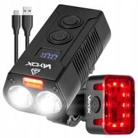 ZESTAW LAMPKA ROWEROWA PRZEDNIA I TYLNA OŚWIETELNIE LED POWERBANK PRO VAYOX