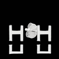 MINET Srebrne kolczyki litera "H"
