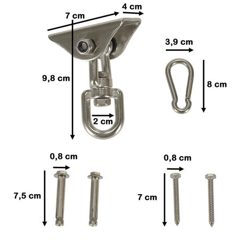 Mocowanie Sufitowe Obrotowy Uchwyt do Hamaka Huśtawek Zestaw Montażowy na Arena.pl