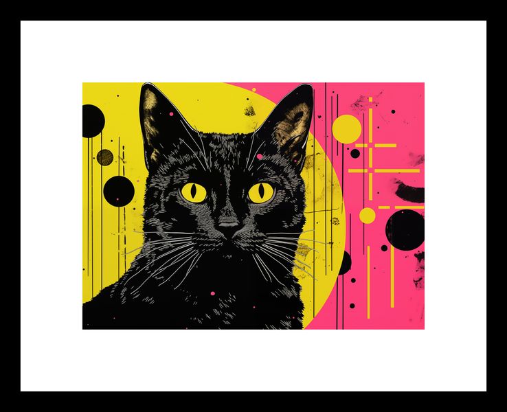 Plakat 18x13cm Neonowy Kocur zdjęcie 3