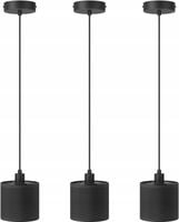 Lampa wisząca 3-punkty E27 Czarna Regulowana wysokość