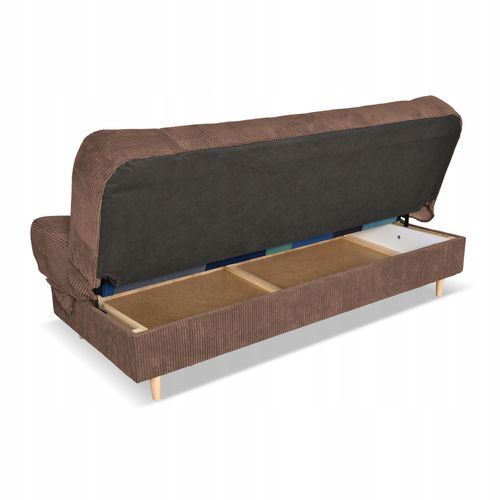 Kanapa sofa Belito rozkładana pojemnik f spania BONELL brązowa sztruks na Arena.pl