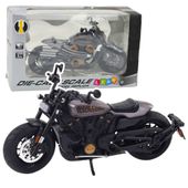 ND24_22617 Motocykl Chopper Metalowy Swiatla Dzwi