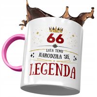 Kubek Różowy Na Urodziny 66 66Te 66-Te Prezent Z Nadrukiem Ze Zdjęciem