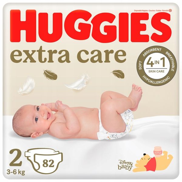 HUGGIES Extra Care (3-6kg) 82 szt zdjęcie 1
