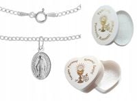 ŁAŃCUSZEK CUDOWNY MEDALIK SREBRNY KOMUNIJNY DLA CHŁOPCA DZIEWCZYNKI 925