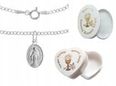 ŁAŃCUSZEK CUDOWNY MEDALIK SREBRNY KOMUNIJNY DLA CHŁOPCA DZIEWCZYNKI 925