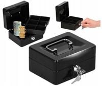 METALOWA KASETKA NA PIENIĄDZE XXL DUŻA SEJF SKRYTKA Z KLUCZYKIEM MONETY