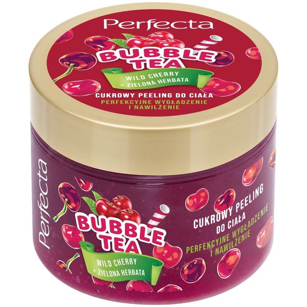 PERFECTA Bubble Tea Peeling cukrowy do ciała Wild Cherry 300g zdjęcie 1