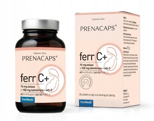 PRENACAPS ferr C + Żelazo FORMEDS witamina C ciąża 60 kapsułek na Arena.pl