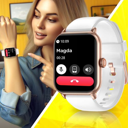 SMARTWATCH DAMSKI ZEGAREK WODOODPORNY PL MENU ROZMOWY SMART WATCH + 3 PASKI na Arena.pl
