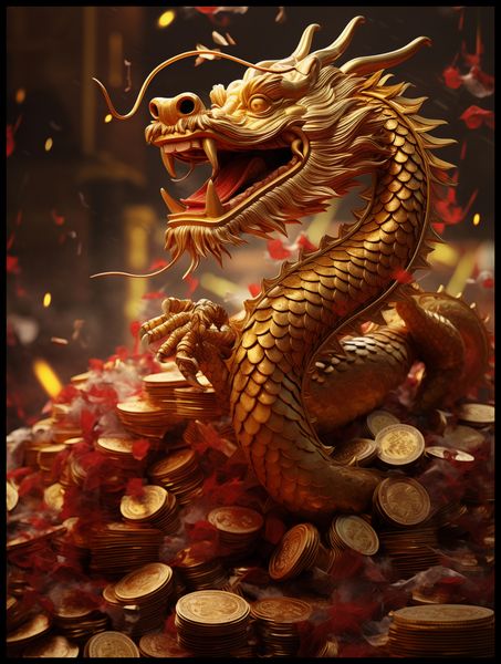 Plakat 75x100cm Smok Bogactwa zdjęcie 2