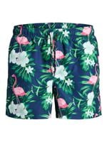 Jack&Jones męskie kąpielówki JWHARUBA SWIM PRINTS SHORTS 12206537 NAVY BLAZER FLAMINGO S