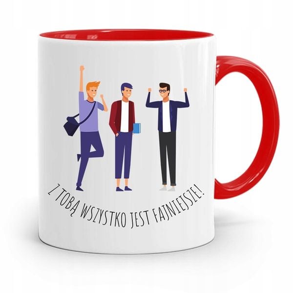 Kubek Czerwony Przyjaciela Wszystko Fajniejsze Z Nadrukiem Ze Zdjęciem zdjęcie 1