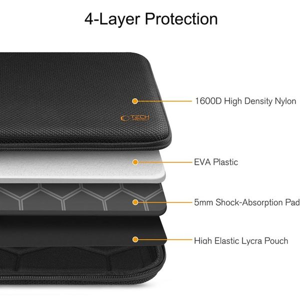 tech-protect hardpouch laptop 13-14 black/orange zdjęcie 8