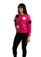 sweter różowy w kwiaty beauty women rozmiar s/m