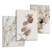 Obrazy Do Sypialni Salonu Rośliny LIŚCIE Kwiaty 90cm x 40cm