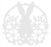 J22 Zawieszka do okna ażur Zajączek WIELKANOC ozdoba święta WIOSNA biały