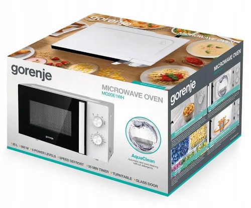 Kuchenka mikrofalowa GORENJE MO20E1WH 800W 20l 5 poziomów mocy, rozmrażanie na Arena.pl