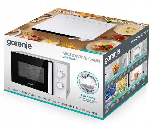 Kuchenka mikrofalowa GORENJE MO20E1WH 800W 20l 5 poziomów mocy, rozmrażanie zdjęcie 16