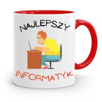 Kubek Czerwony Informatyka Programisty Prezent Z Nadrukiem Ze Zdjęciem