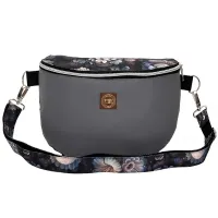 Nerka Damska Szara - Duża Torebka Kwiaty Magiczne