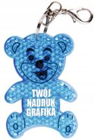 Brelok odblaskowy MIŚ reklamowy gadżet TWOJE LOGO NADRUK GRAFIKA 50 sztuk