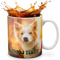 KUBEK 330ml GRAFIKA PREZENT ŚWIĘTA WZÓR - PIESEK PIES ZWIERZE + IMIĘ