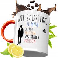 Kubek Pomarańczowy Dla Prezesa Prezent Z Nadrukiem Ze Zdjęciem