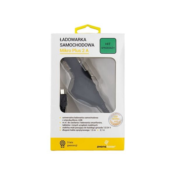 Ładowarka Samochodowa Micro Plus 2 A (samochodowa / Micro USB) zdjęcie 2