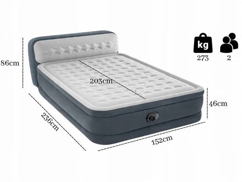 Materac dmuchany dwuosobowy 236x152x46/86 Intex 64448 z pompką wbudowaną na Arena.pl