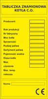 Tabliczka znamionowa Tablica na piec CO kocioł
