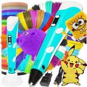 ZESTAW XXL MAGICZNY DŁUGOPIS 3D PEN DRUKARKA + WKŁADY 165M DLA DZIECI