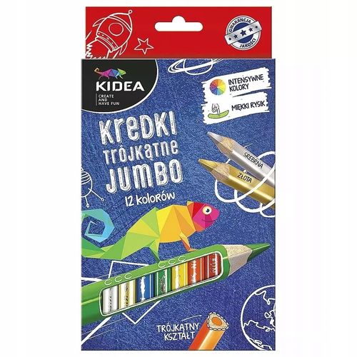 kredki trójkatne grube 12 kol kidea 4160 na Arena.pl