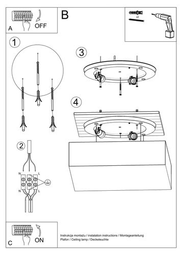 Lampa sufitowa SL.0922 minimalistyczny plafon kwadratowy biały na Arena.pl