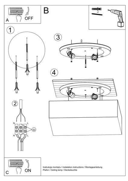 Lampa sufitowa SL.0922 minimalistyczny plafon kwadratowy biały zdjęcie 4