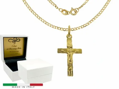 ZŁOTY ŁAŃCUSZEK 585 Krzyżyk KOMUNIA CHRZEST na Arena.pl