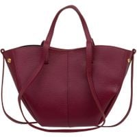 VERA PELLE torebka damska skórzana shopper mała rozpinana V695 bordowa