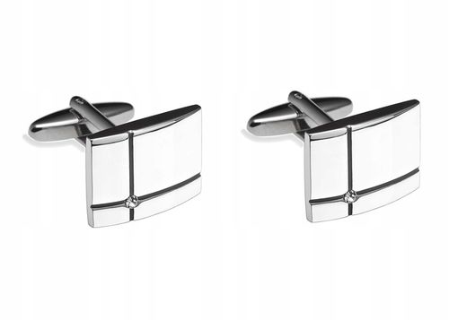 ELEGANCKIE SPINKI + PUDEŁKO Stalowe Spinki do Mankietów Koszuli GREG D56 na Arena.pl