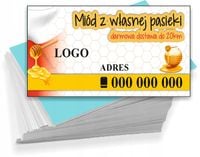 Wizytówki firmowe reklamowe 100 szt różne wzory MIÓD Z WŁASNEJ PASIEKI