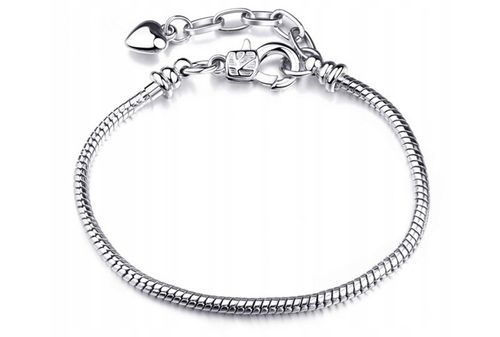 SREBRNA BRANSOLETKA DAMSKA MODUŁOWA DO CHARMS 925 ZESTAW DO ROBIENIA na Arena.pl