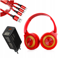 BEZPRZEWODOWE SŁUCHAWKI NAUSZNE BLUETOOTH STEREO + UNIWERSALNA ŁADOWARKA