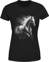 KOŃ KOSZULKA DAMSKA Z KONIEM KONIE VINTAGE CZARNA BLUZKA TSHIRT DAMSKI
