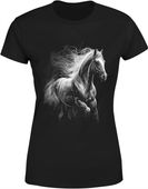KOŃ KOSZULKA DAMSKA Z KONIEM KONIE VINTAGE CZARNA BLUZKA TSHIRT DAMSKI