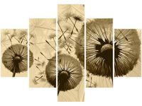 70 100CM OBRAZ 5 ELEM DMUCHAWCE KREMOWYM TLE DRUK PŁÓTNO