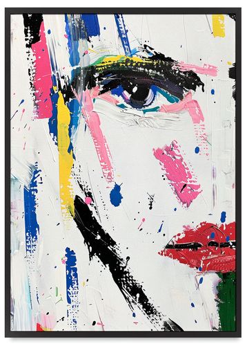 Plakat w ramce abstrakcja portret twarz 50x70 cm w czarnej ramie na Arena.pl