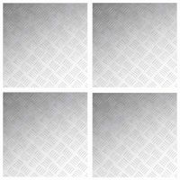 Płytki w Szachownicę 4 pcs Srebrny 50 x 50 cm Aluminium