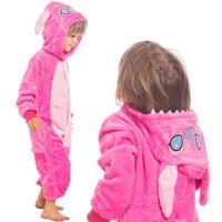 Piżama Dla Dzieci Dziecięca Kigurumi Onesie Kostium Stich Różowy 135-145 cm