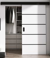 Drzwi przesuwne suwane  Black line  90" 96cm*205cm cały zestaw