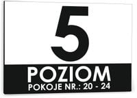 Tabliczka Tablica informacyjna dibond 20x15 cm NUMER POKOJI PIĘTRA POZIOMU